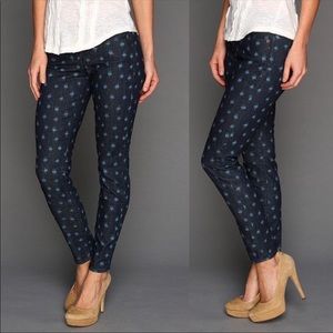 Lucky Brand Dark Wash Charlie Skinny Ikat Polka